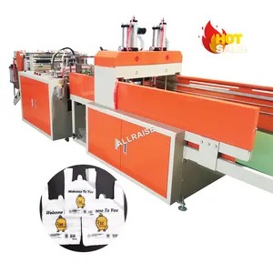 Fully Automatic High Speed Double Channel T-shirt Bag Forming Machine Hot Cutting Plastic T Shirt Bag Making Machine