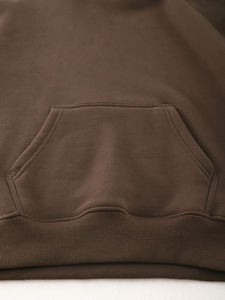 Sudadera con capucha cómoda de algodón grueso con costuras en blanco básicas para hombre pesado de gran tamaño personalizado de Color sólido de calle de alta calidad - Product Image 5