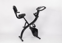Vélo de spinning pliable d'intérieur à 8 niveaux de résistance avec cordes de résistance pour les bras, idéal pour l'entraînement à domicile