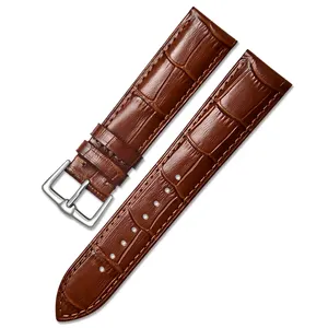 2024 New Style Full Matt Black Brown Tan Color Genuine Leather Watch Band Watch Strap