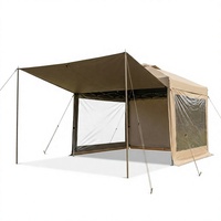 Tente-Abri 2-en-1 pour Camping, en Oxford 210D, Taille Personnalisée, OEM ODM, Imperméable, Anti-UV, avec Poteaux, Piquets et Cordes, pour Randonnée et Trekking