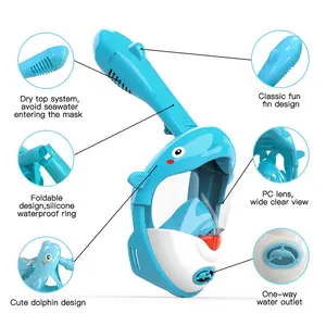 Diseño plegable portátil buceo libre natación máscara de esnórquel diseño lindo niños usan visión amplia silicona snorkel máscara de buceo - Product Image 6