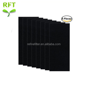 Feuilles de filtre purificateur d'air au charbon actif RFT, 8 pièces, noires, usage domestique, forte compatibilité - Product Image 1