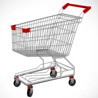 Chariot de supermarché en aluminium, chariot de courses, à main chromées
