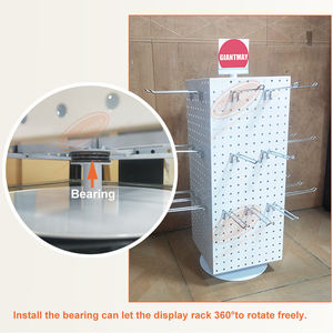 Support de panneau perforé 4 côtés personnalisé support rotatif de dessus de table support de fer <span class=keywords><strong>autocollant</strong></span> <span class=keywords><strong>crochet</strong></span> affichage Spinner - Product Image 6