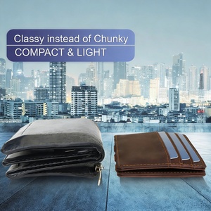 Portefeuille magique en cuir Boshiho pour 9 cartes, hommes et femmes, portefeuille minimaliste avec porte-cartes RFID, portefeuille en cuir - Product Image 4