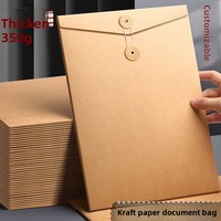 Carpeta de Papel Kraft Grueso Marrón A4/A5 de Gran Capacidad, con Cierre de Cordón Horizontal, Tamaño Personalizable, Impresión para Datos