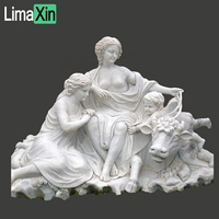 Statue féminine en marbre de décoration de jardin grandeur nature sculptée à la main de luxe en vente entière