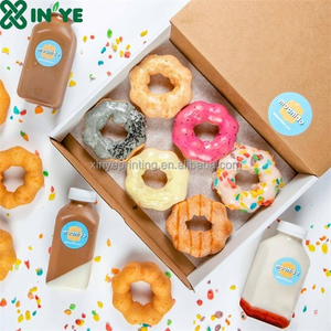 Grosir Logo kustom Mochi donat roti makanan penutup 3 6 12 donat kemasan makanan Sushi donat Puff kue manis kotak kertas makanan ringan - Product Image 4