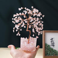 Arbre en cristal d'améthyste naturelle artisanal avec copeaux de cristal et base en résine, pour la guérison et la prospérité