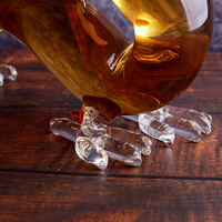 Carafe en verre transparente artisanale en forme de dragon chinois - Récipient de stockage pour vin et spiritueux avec bouchon à vis en métal et boîte cadeau