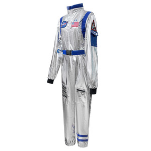 Silver Spacesuit Adult Cosplay Costume NASA Pilot <b>Bodysuit</b> For Halloween Party Role Playing Game Anime - Product Image 3