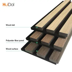 Cinema Sound Proof Accent Wallboard Soundproof Wooden Slat Wood Wall Painel acústico para Hotel