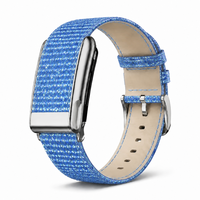 Bracelet de sport en cuir véritable gaufré effet lézard, dégradé bleu clair et blanc cassé, pour Whoop 5.0, bracelet de remplacement réglable unisexe