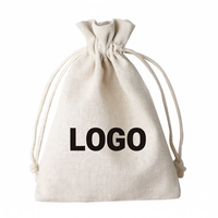 Sacs à cordon en coton et lin grande capacité avec logo et couleur personnalisés, pochettes de rangement minimalistes anti-poussière de couleur unie