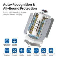 Clieam Wholesale UK Multiprise 12 prises avec 4 ports USB PD 18W 13A 3250W, certifiée CE UKCA, pour bureau