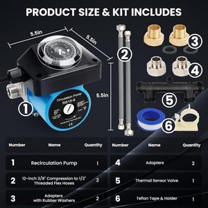 Swcfrtx Circulation Pump Rs15 6 With <b>Timer</b> For Indoor Water <b>Heater</b> Pipes Easy Installation - Product Image 3