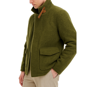 Grande demande Vente en gros <span class=keywords><strong>Veste</strong></span> en <span class=keywords><strong>laine</strong></span> mélangée pour hommes Logo personnalisé Col montant Manteau de terrain <span class=keywords><strong>Veste</strong></span> d'hiver en <span class=keywords><strong>laine</strong></span> <span class=keywords><strong>bouillie</strong></span> de créateur - Product Image 2