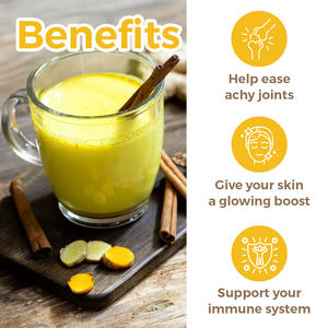 Latte instantané sans sucre à base de plantes, au gingembre et au curcuma, marque privée, saveur lait <span class=keywords><strong>doré</strong></span> - Product Image 5