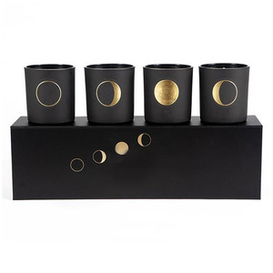 Vela vacía personalizada con precio al por mayor, caja <span class=keywords><strong>de</strong></span> envío Premium, Juego <span class=keywords><strong>de</strong></span> 4 piezas, papel negro, cartón, papel para regalo, caja para velas - Product Image 4