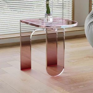 JINS Nuevo diseño Precio al por mayor Acrílico Mesa auxiliar de café Estilo moderno Mesa auxiliar en forma de C Sofá Mesa auxiliar - Product Image 4