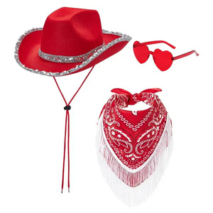 Sombreros <span class=keywords><strong>de</strong></span> <span class=keywords><strong>Vaquero</strong></span> Unisex <span class=keywords><strong>de</strong></span> Fieltro Estilo Western con Pañuelos, <span class=keywords><strong>Accesorios</strong></span> <span class=keywords><strong>de</strong></span> <span class=keywords><strong>Disfraz</strong></span> Texano <span class=keywords><strong>para</strong></span> Adultos, Fiesta <span class=keywords><strong>de</strong></span> Disfraces <span class=keywords><strong>de</strong></span> Invierno - Product Image 4