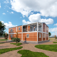 Maisons préfabriquées de haute qualité à l'épreuve des ouragans 2 chambres 2 salles de bain maisons préfabriquées à deux étages 3 en 1 avec toit en tuiles inclinées