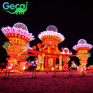GECAI Outdoor Led Flower Used for Festival Decoration Silk Chinese Lantern - Product Image 1