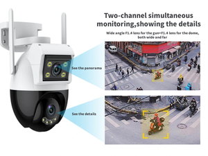 Icsee 6MP ống kính kép mạng Máy ảnh PTZ không dây ngoài trời Máy ảnh hai cách âm thanh Dome an ninh ip tự động theo dõi <span class=keywords><strong>WIFI</strong></span> CCTV <span class=keywords><strong>Camera</strong></span> - Product Image 2