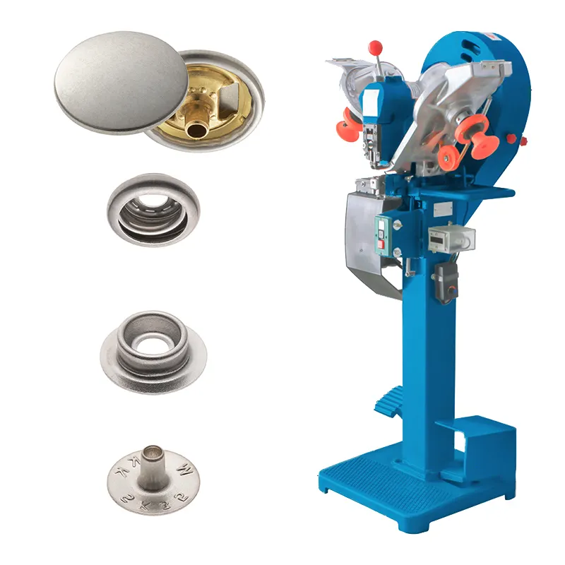 기계를 만드는 자동적인 금속 스냅 단추 기계 단추를 붙이기를 위해 완전히 자동 주문을 받아서 만들어진 아연 합금 황급한 단추