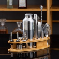 Ensemble d'accessoires pour cocktails, kit de barman en acier inoxydable, outils de bar, emballage personnalisé OEM, fournisseur d'usine
