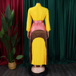 Abiti da donna <span class=keywords><strong>in</strong></span> stile europeo a pieghe abiti da donna <span class=keywords><strong>con</strong></span> <span class=keywords><strong>cintura</strong></span> stile americano - Product Image 6