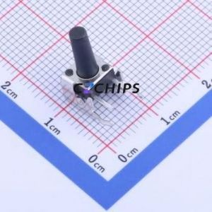 TS-1093C-A16B3-D1 Tactile Switch Bent Lead Through Hole-4P,6x6mm Single Pole Single Throw Round Button 2.5N Right Angle Insert - Product Image 1