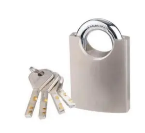 padlocks Chrome Plated Steel Shackle Half Protected Safety Padlock Pad Lock
