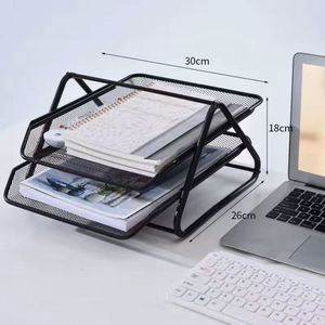 Metal Desktop Document <b>Paper</b> File Organizer Office Rack Holder with Stand File Trays - Product Image 4
