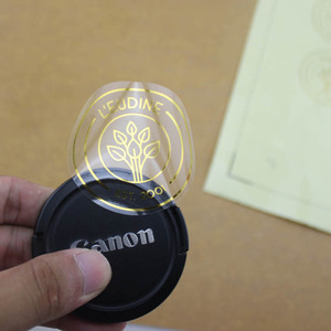 Rouleau d'autocollant de logo Transparent <span class=keywords><strong>fantaisie</strong></span>, impression d'autocollant transparent adhésif d'estampage de feuille d'or - Product Image 3