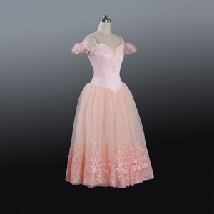 Robe longue rose professionnelle et romantique pour fille La Fille Mal Gardée, avec volants doux, costume de ballet, tutu de princesse pour filles - Product Image 4