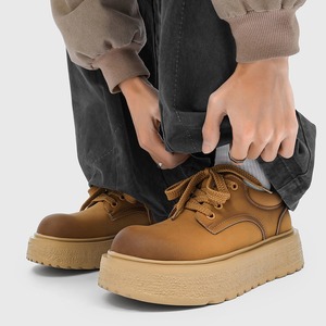 Chaussures pour hommes de style anglais, chaussures vintage à large bord, semelles épaisses, chaussures à bout arrondi, chaussures pour le travail quotidien - Product Image 4