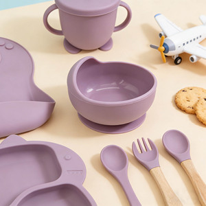 Kit d'alimentation pour enfants en silicone OEM, sans BPA, avec <span class=keywords><strong>ventouse</strong></span>, bavoirs et vaisselle pour tout-petits - Product Image 4