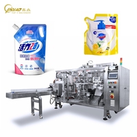 Machine à emballer de sachets préfabriqués de savon liquide pour les mains bec d'angle Doypack lavage impression à jet d'encre Machine de remplissage d'applications alimentaires