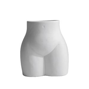 MSH Style nordique moderne blanc Vases en céramique maison hôtel décoration corps humain fesse Vases en céramique - Product Image 1