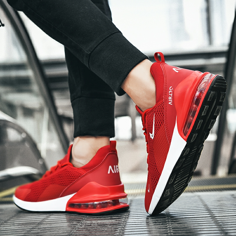 Новые удобные повседневные кроссовки со шнуровкой, дышащая сетчатая спортивная обувь, модная Летающая обувь, спортивные мужские беговые черные