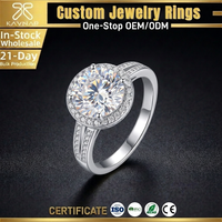 Runder CZ Halo-Ring für Damen Kubischer Zirkonia Verlobungsring Baguette-Kanal Solitär 18K Vergoldete Ringe Schmuck Geschenk