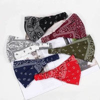 Ikat Rambut Kasual Elastis SASA Motif Bunga Mete Bahan Spandex/Polyester Buatan Tangan Unisex 6 Pilihan Warna untuk Penggunaan Sehari-hari Buatan Cina