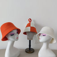 Chapeau de sauna en feutre de laine léger, isolant, résistant à la vapeur et durable, pour bain russe, spa et usage domestique, avec broderie de type bob
