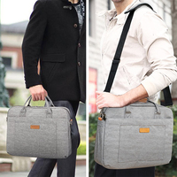 Bolsa de ordenador portátil de negocios para hombre, mochila Convertible resistente al agua 3 en 1, bolso de hombro de lona, maletín