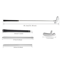 Putter de golf portable personnalisable de 33 pouces, clubs de golf sectionnés ambidextres, putter en trois sections pour droitiers et gauchers