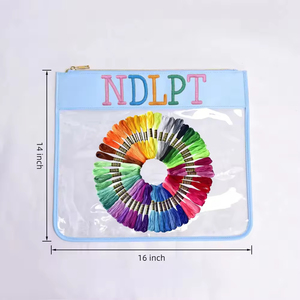 <span class=keywords><strong>Bolsa</strong></span> de Proyectos Transparente con Cierre de Nailon, <span class=keywords><strong>Bolsa</strong></span> de Bordado con Ribete de Color Caramelo, Hilo de Coser Personalizado, <span class=keywords><strong>Bolsa</strong></span> de Aguja Transparente - Product Image 1