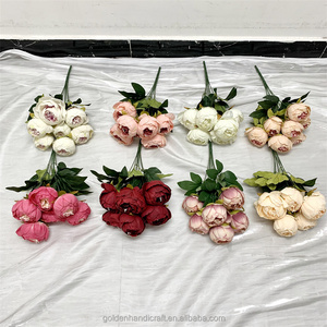 QSLH Ti398 Ramo de Flores de Peonías Artificiales, Paquete Económico, Flor de Rosa y Peonía Artificial, Ramo de Flores Artificiales de Peonía para Eventos - Product Image 2