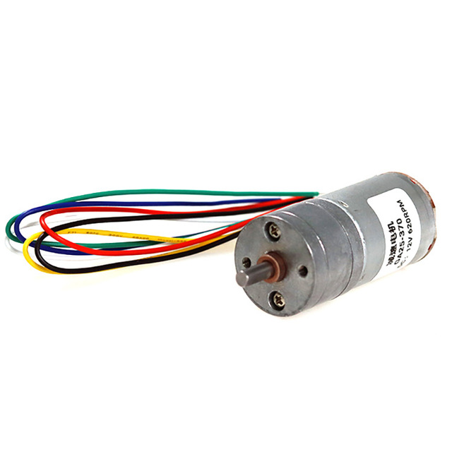 Faradyi GA25-370 Miniature DC Brush Geared Motor High-Power Speed-Regulating Smart Home 12V/24V with Encoder and Tachometer Disc